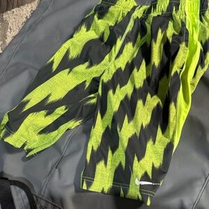Nike Electric Green and Black Patterned Shorts